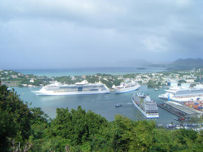According to the St Lucia Times, two cruise ship passengers were attacked in Sans Souci, Castries, Saturday morning.  According to information obtained by St Lucia Times from reliable sources, the two were pounced on by two young thugs after they exited Serenity Park about 10.00 a.m.  The attackers tried to grab a purse from the older woman, but the women struggled and yelled.  In fact, the attention attracted by the struggle they put up caused the attackers to flee empty handed.