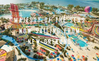 . In January 2020, Majesty of the Seas® sets sail from New Orleans for adventures to the Caribbean and The Bahamas, with many sailings calling at the ultimate newly opened private destination, Perfect Day at CocoCay