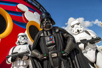 Disney Cruise Line guests can experience the legendary adventures and iconic characters from the Star Wars saga aboard a Disney Cruise Line ship in a day-long celebration: Star Wars Day at Sea. The event combines the power of the Force, the magic of Disney and the excitement of cruising for an out-of-this-galaxy experience unlike any other.