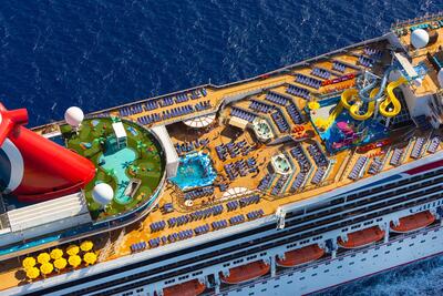 Aerial view of Carnival ship