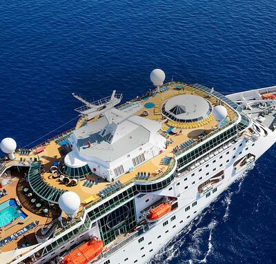 Empress of the Seas aerial over the bow