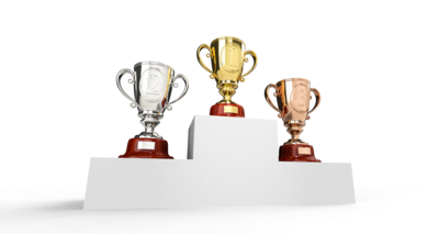 First-, second- and third-place award cups (source: qimono, Pixabay)