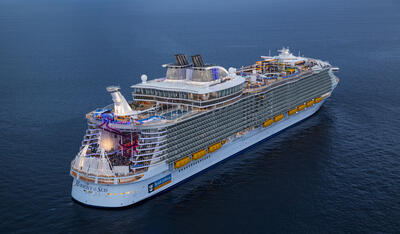 Harmony of the Seas aerial at sea