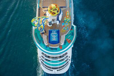 Independence of the Seas aerial photo of aft