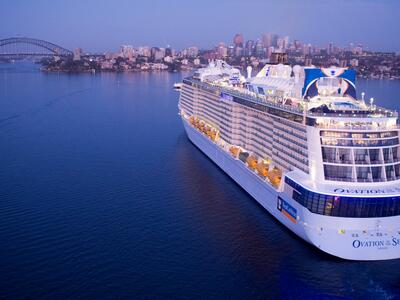 Ovation of the Seas aerial in Sydney