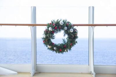 Christmas wreath on a cruise ship