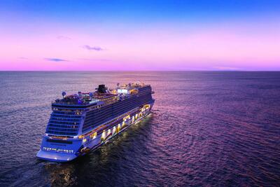 NCL Encore aerial sunset