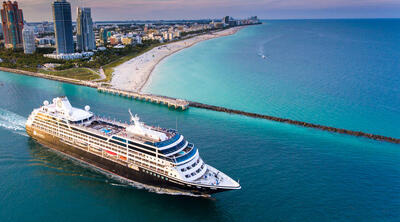 Azamara ship sailing away from Florida