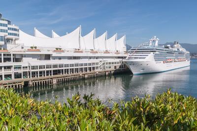 Cruise ship docked in Vancouver