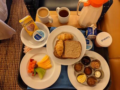 Room service breakfast on Carnival Pride