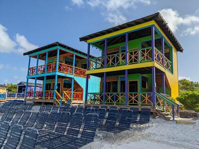 Large cabanas on Half Moon Cay