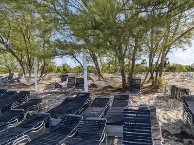 Half Moon Cay lounge chairs and hammock