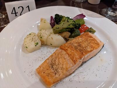 Grilled salmon on Carnival Pride