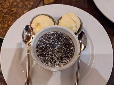 Chocolate melting cake on Carnival Pride