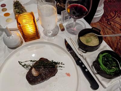 Filet mignon at David's Steakhouse on Carnival Pride