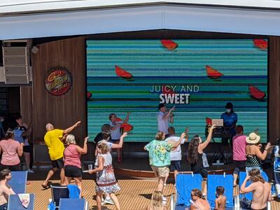 Thriller dance lesson on Carnival Pride