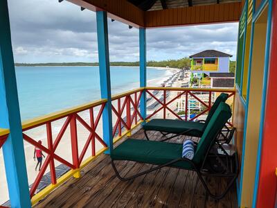 Lounge chairs on villa porch