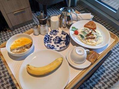 Room service breakfast on Rotterdam