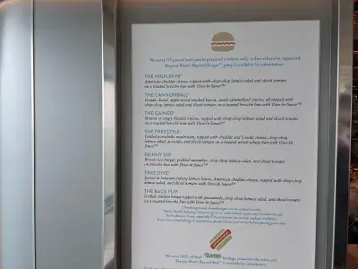 Dive-In menu Rotterdam