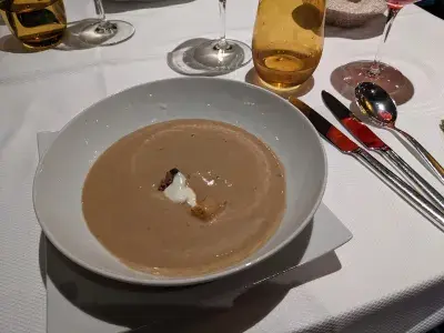 Mushroom soup in Rotterdam's Pinnacle Grill