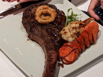 Surf n turf at Rotterdam's Pinnacle Grill