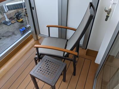 Balcony furniture on Holland America's Rotterdam