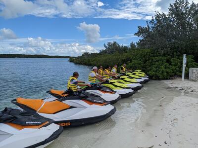 Jet skis in Half Moon Cay