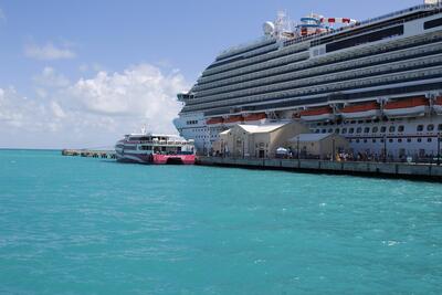 Cruise ship docked in Bermuda