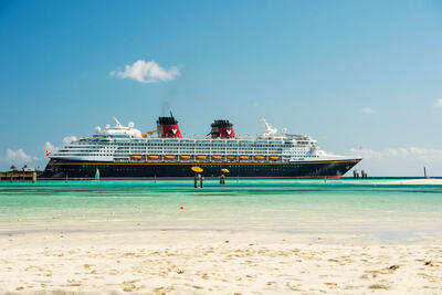 DCL ship at Castaway Cay