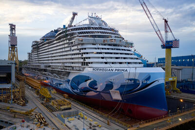 NCL Prima under construction in shipyard