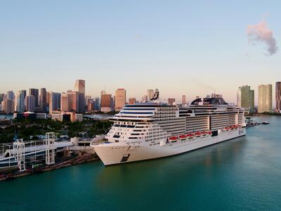 MSC Meraviglia, the 7th largest cruise ship in the world, makes its Miami debut on Sunday, Nov. 10, 2019