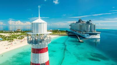 Ocean Cay with MSC cruise ship