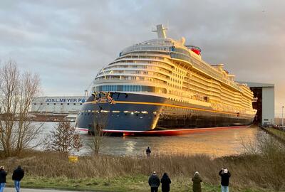 Disney Wish in shipyard