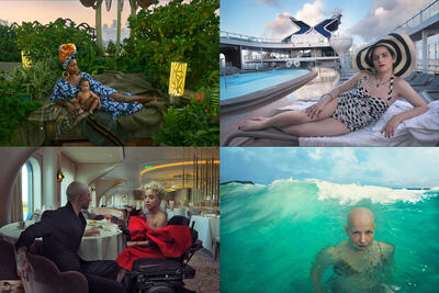 Collage of photos from new Celebrity Cruises new advertising campaign