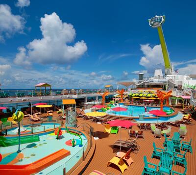 Odyssey of the Seas pool deck with North Star