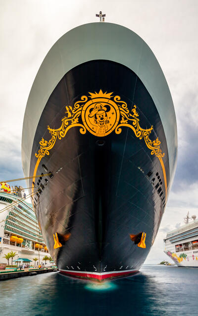 Bow of Disney ship