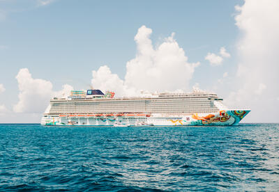 NCL Getaway as seen from Stirrup Cay