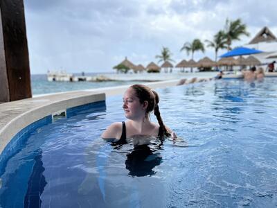 Angie in the pool