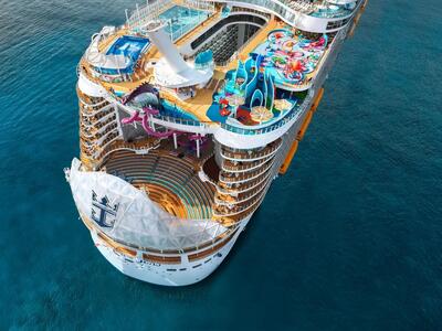 Aerial view of the aft of Wonder of the Seas