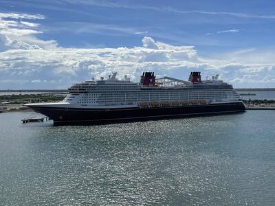 Disney Wish docked in Port Canaveral