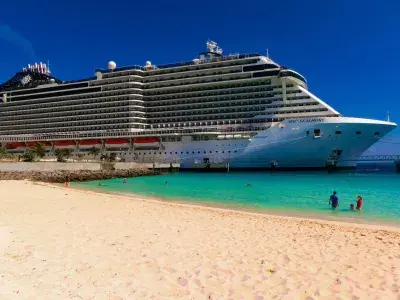 MSC ship docked at Ocean Cay