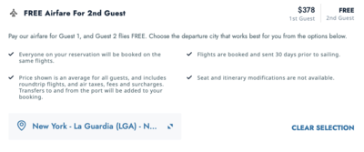 NCL Buy One Get One Airfare Restrictions 