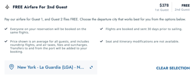 NCL Buy One Get One Airfare Restrictions