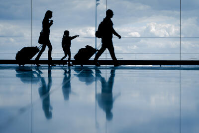 Family in airport