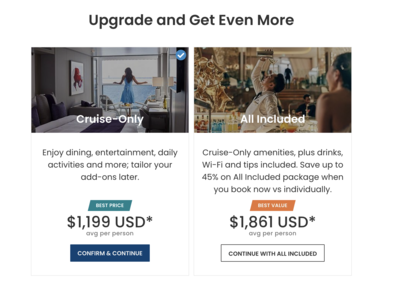 Celebrity Cruises All Included vs Cruise Only