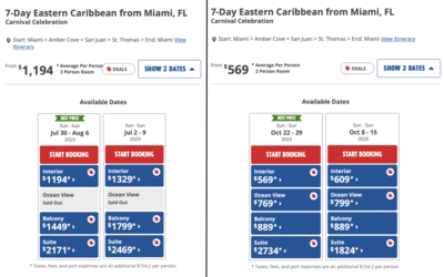 Carnival Cruise Mock Pricing