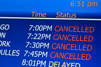 Cancelled flight display