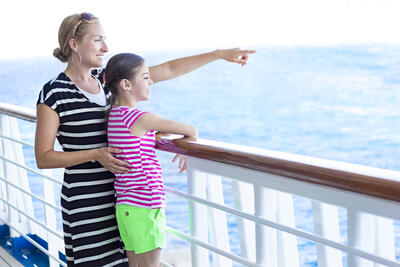 Mom and daughter on cruise ship