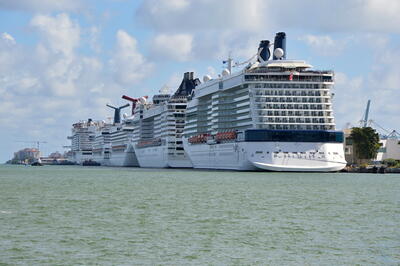 Cruise Ships in the Port of Miami, Florida