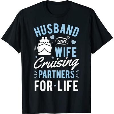 husband and wife cruising partners for life t-shirt